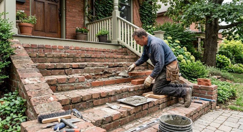 Brick Stairs Repair in Santa Cruz County, CA