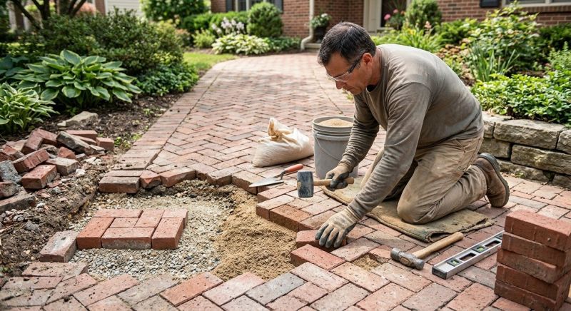 Entryway Brick Repair in Monterey, CA