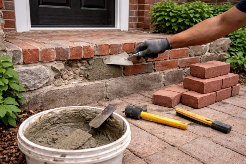 Entryway Brick Repair in Monterey, CA