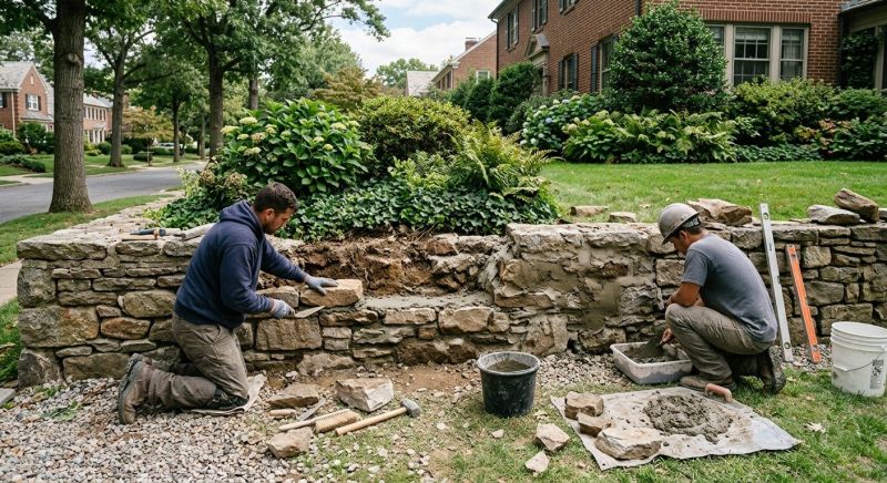 Stone Wall Repair in Santa Cruz County, CA
